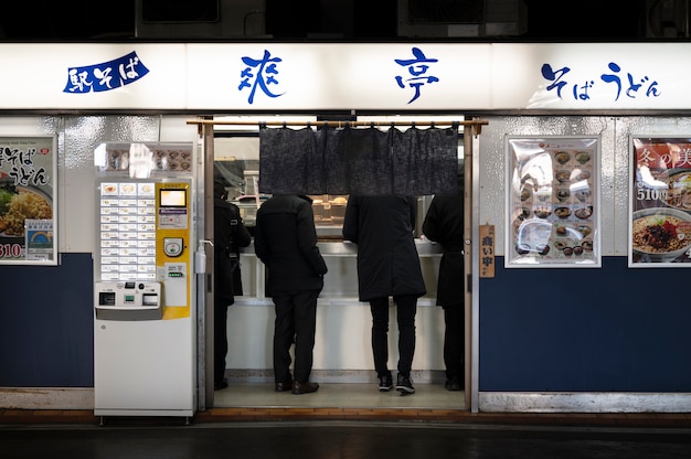 Nahaufnahme eines japanischen Streetfood-Shops