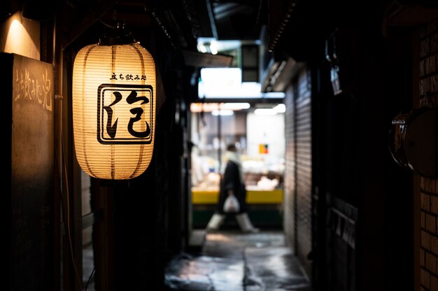 Nahaufnahme eines japanischen Streetfood-Shops