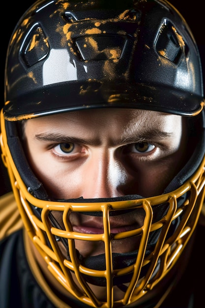 Nahaufnahme eines Porträts eines Baseballspielers