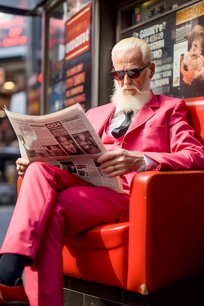 Kostenloses Foto nahaufnahme eines stilvollen mannes, der in new york sitzt