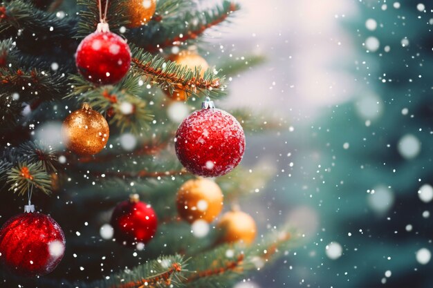 Nahaufnahme eines wunderschön geschmückten Weihnachtsbaums