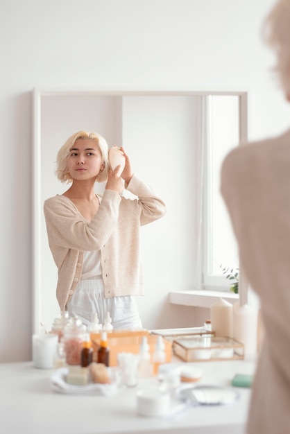 Kostenloses Foto nahaufnahme frau entspannend