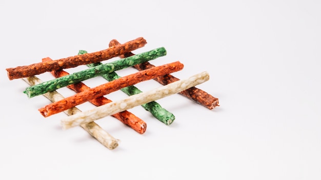Nahaufnahme Gitter von Kauen Sticks
