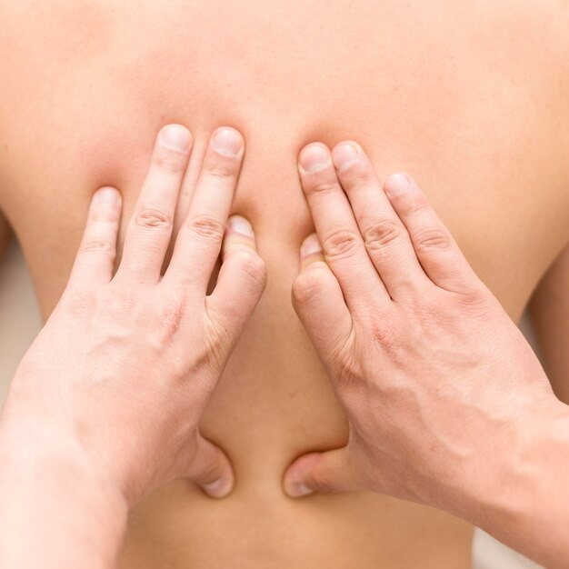 Nahaufnahme Hände Massage Client