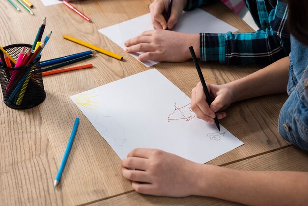 Nahaufnahme Kinderfärbung