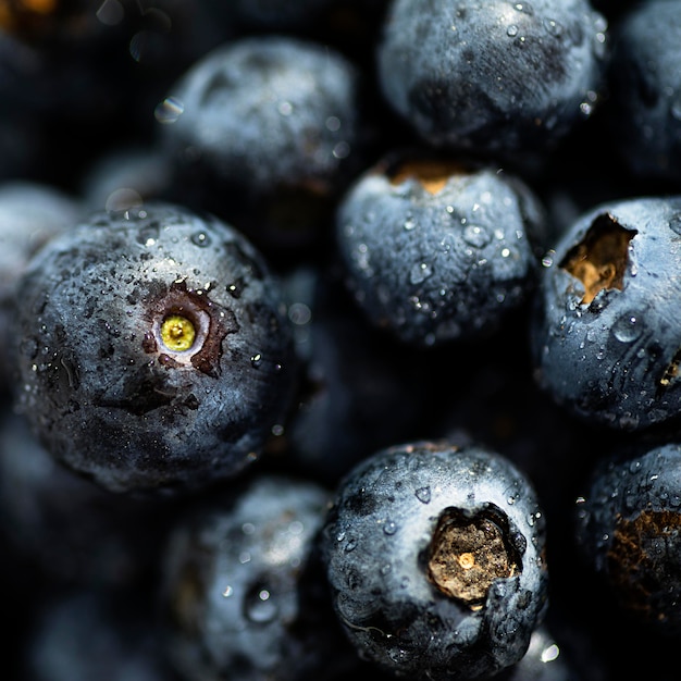 Nahaufnahme köstliche frische Blaubeeren