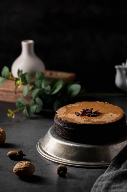 Nahaufnahme leckeren hausgemachten Kuchen auf dem Tisch