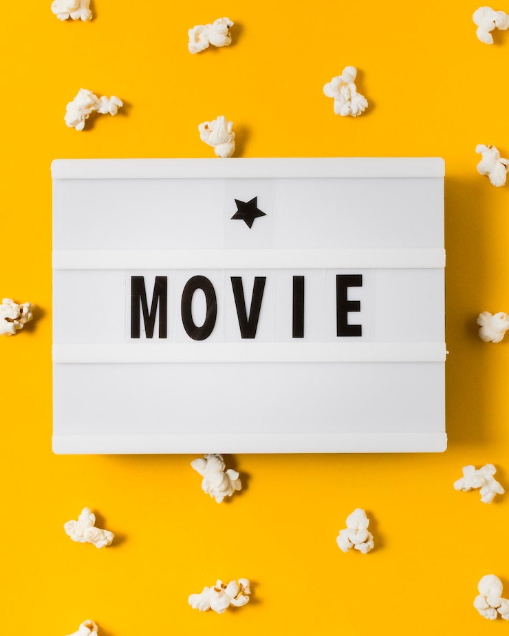 Kostenlose Foto nahaufnahme leuchtkasten mit popcorn herum