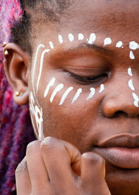 Nahaufnahme Make-up für Festival