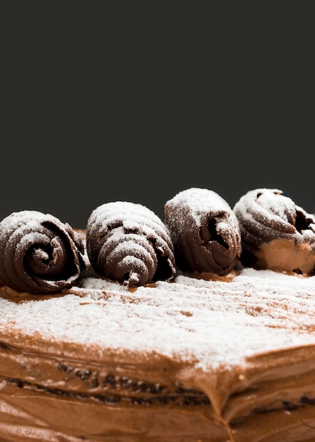 Kostenloses Foto nahaufnahme schokoladenkuchen