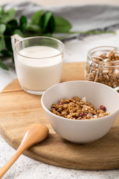 Nahaufnahme Schüssel mit Bio-Müsli