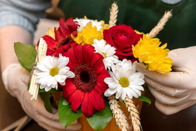 Nahaufnahme Sortiment von eleganten Blumen