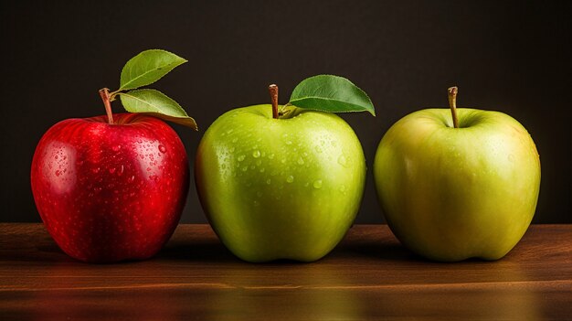 Nahaufnahme verschiedener farbiger Äpfel
