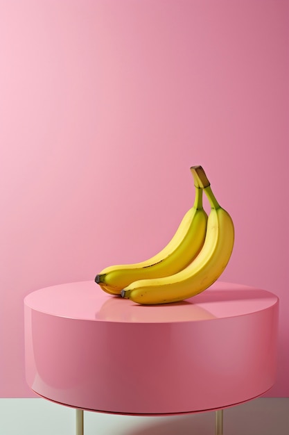 Kostenloses Foto nahaufnahme von bananen auf dem podium