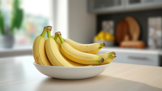 Kostenloses Foto nahaufnahme von bananen auf der theke