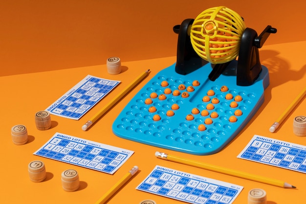 Kostenloses Foto nahaufnahme von bingo-spielelementen
