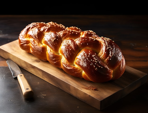 Kostenloses Foto nahaufnahme von einem challah-gericht für chanuckah