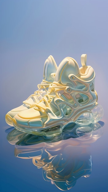 Nahaufnahme von futuristischen Sneakers