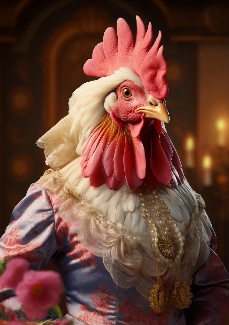 Kostenlose Foto nahaufnahme von gekleidetem huhn