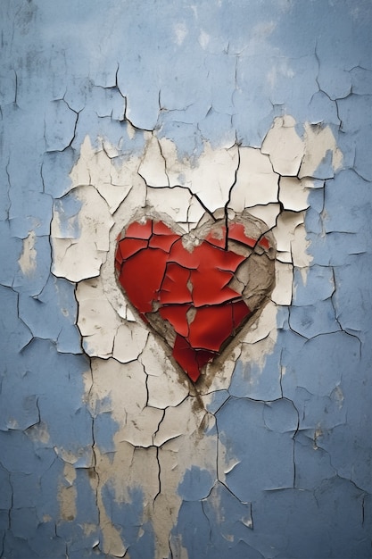Nahaufnahme von Graffiti mit gebrochenem Herzen