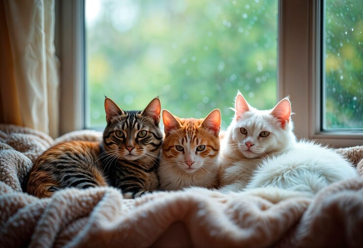 Kostenlose Foto nahaufnahme von liebenswerten katzen