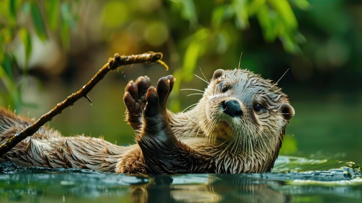 Kostenlose Foto nahaufnahme von ottern in der wildnis