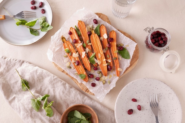 Nahaufnahme von Snacks aus Süßkartoffeln