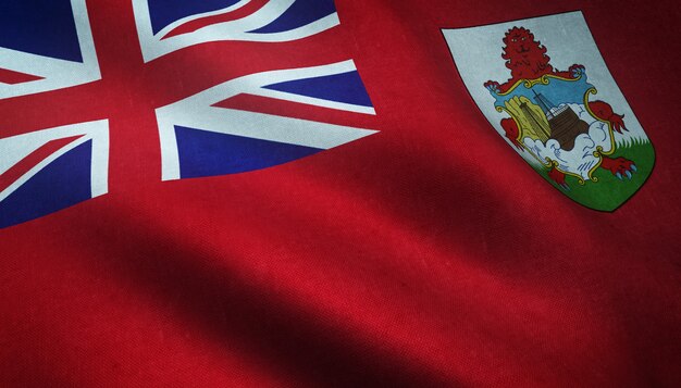Nahaufnahmeaufnahme der Flagge von Bermuda