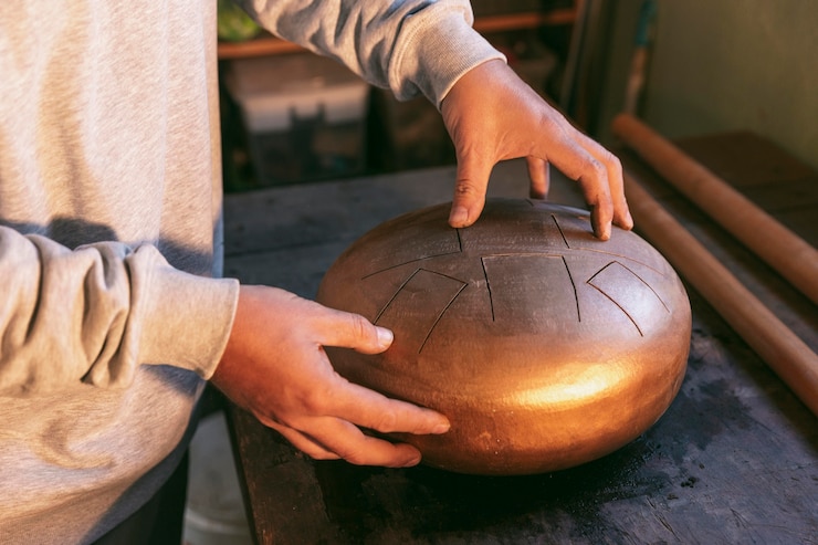 Kostenlose Foto nahaufnahmehände, die schönen handwerkerartikel halten