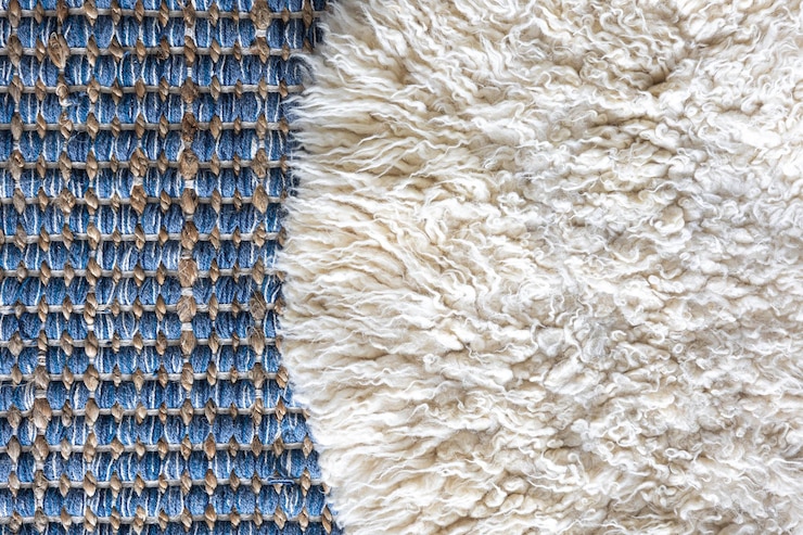 Kostenlose Foto nahtloser teppich mit bodenmuster in blauer farbe