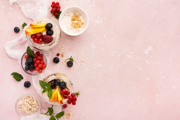 Kostenloses Foto natürliche gesunde desserts kopieren platz