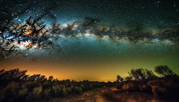 Kostenloses Foto nature majestic adventure glowing milky way galaxy generiert von ai