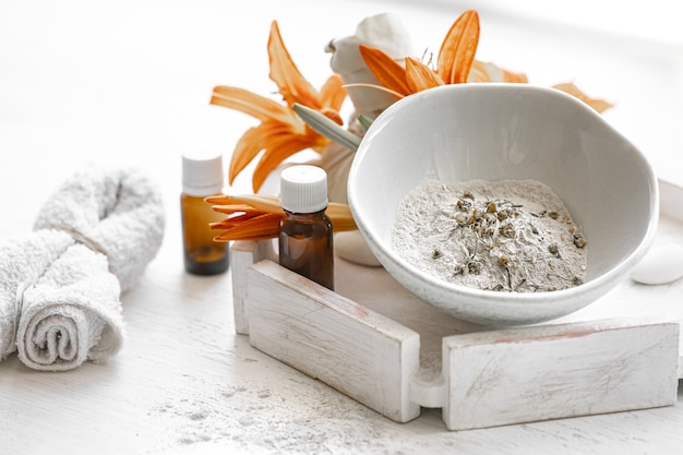 Naturkosmetik für Spa-Behandlungen zu Hause oder im Salon, kosmetische Hautpflege.