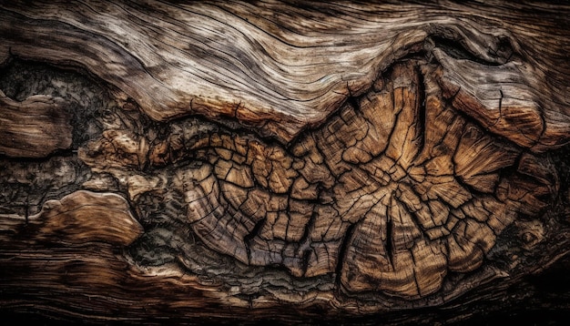 Naturschönheit im abstrakten Design-Makro des Holzes, generiert durch KI