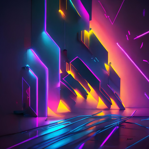 Kostenloses Foto neon abstraktes hintergrunddesign