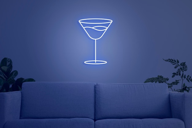 Kostenloses Foto neon modernes wohnzimmer-innendesign