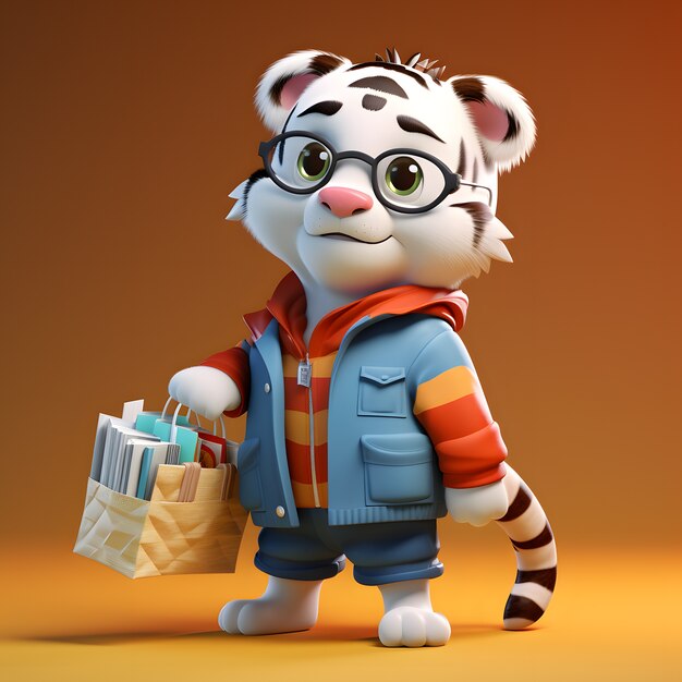 Netter Tiger, der Kleidung trägt