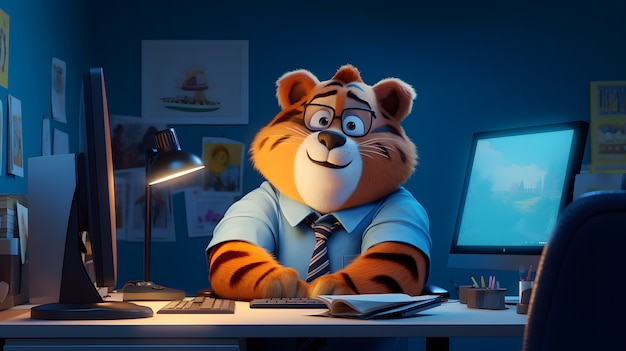 Netter Tiger, der Kleidung trägt