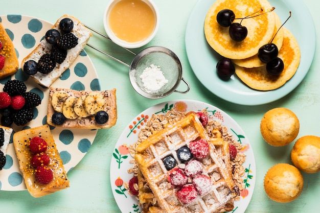 Kostenloses Foto neues frühstückskonzept der nahaufnahme