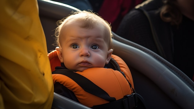 Kostenloses Foto neugeborenes aus der migrationskrise gerettet