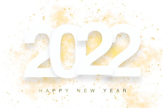 Neujahrsschild 2022 mit gelber Farbe