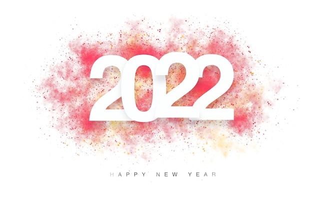 Neujahrsschild 2022 mit roten Farben