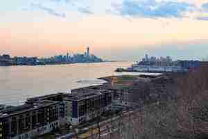 Kostenloses Foto new york city-innenstadt-sonnenuntergang