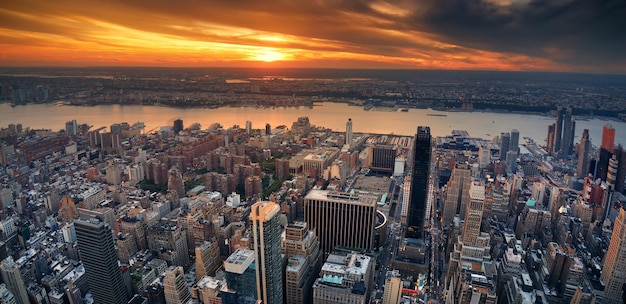 New York City-Sonnenuntergangpanorama