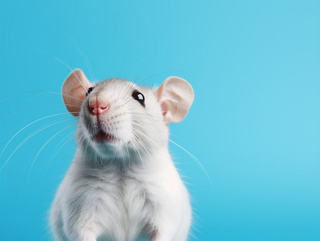 Kostenloses Foto niedliche ratte posiert im studio