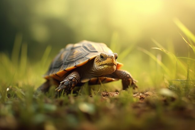 Niedliche Schildkröte im Wald