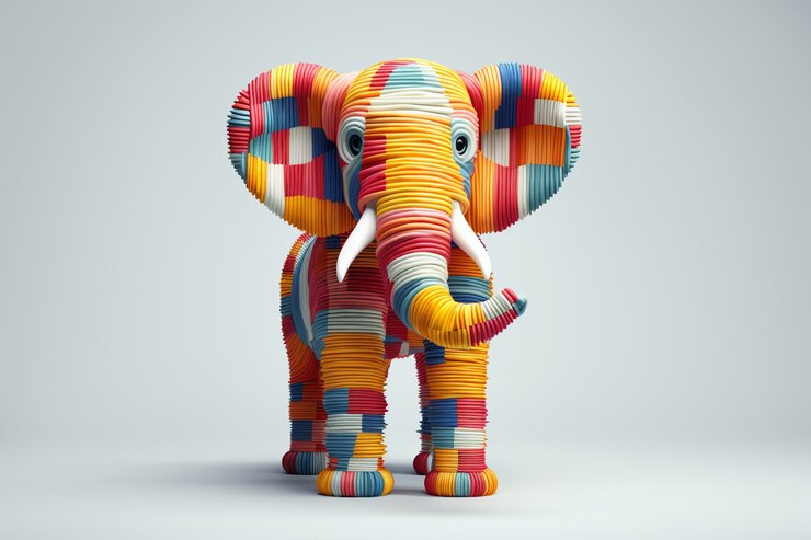 Kostenlose Foto niedlicher elefant im studio
