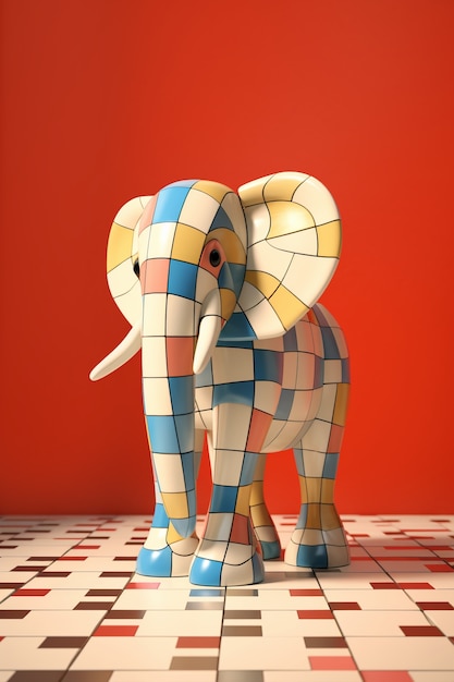 Kostenloses Foto niedlicher elefant im studio