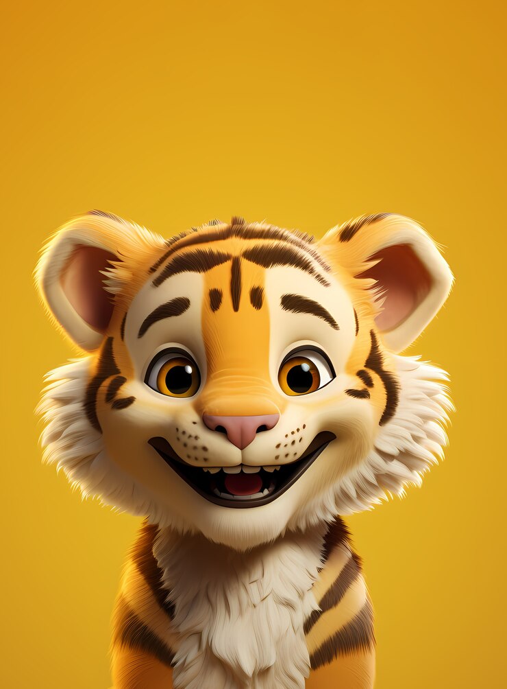Niedlicher Tiger im Studio