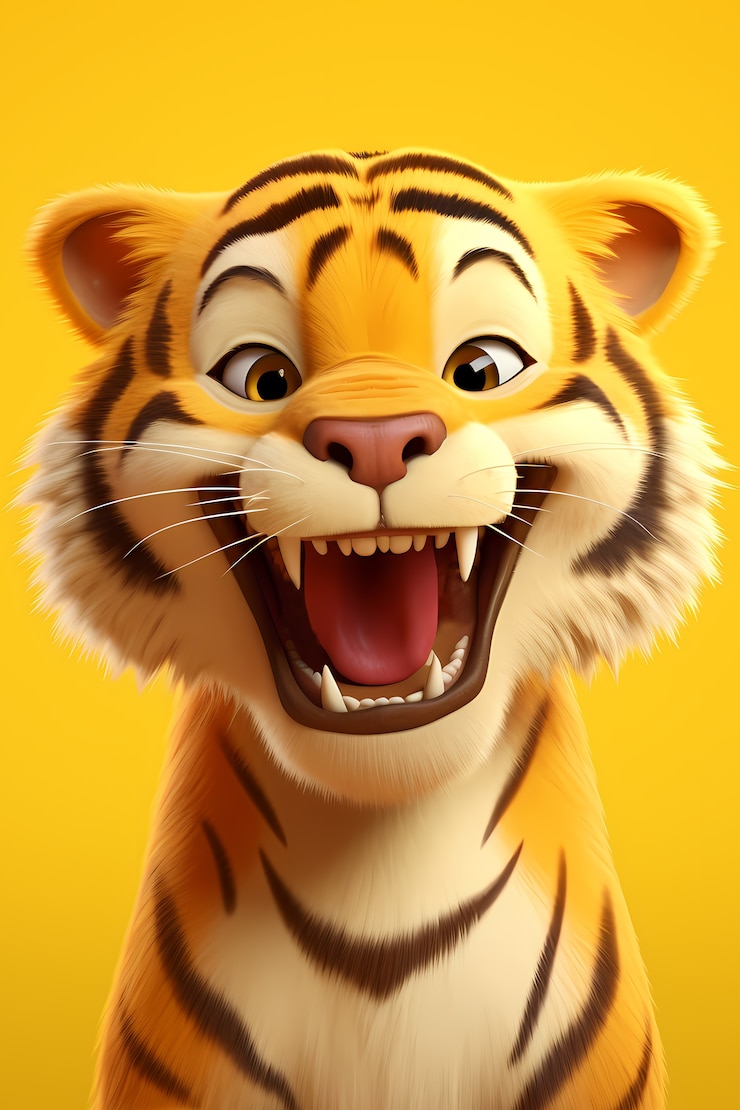 Niedlicher Tiger im Studio